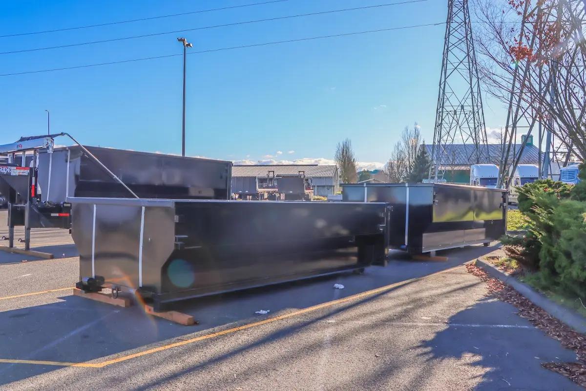 Roll-off dumpster ready for waste disposal at job site for Roofing Dumpster Rental in Vincent